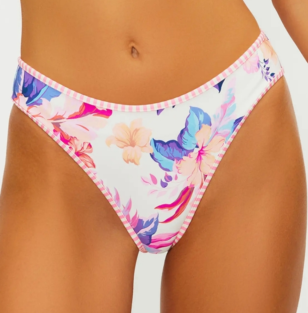 BEACH RIOT DARIA BIKINI BOTTOM IN HIBISCUS GARDEN /SIZE :LARGE
